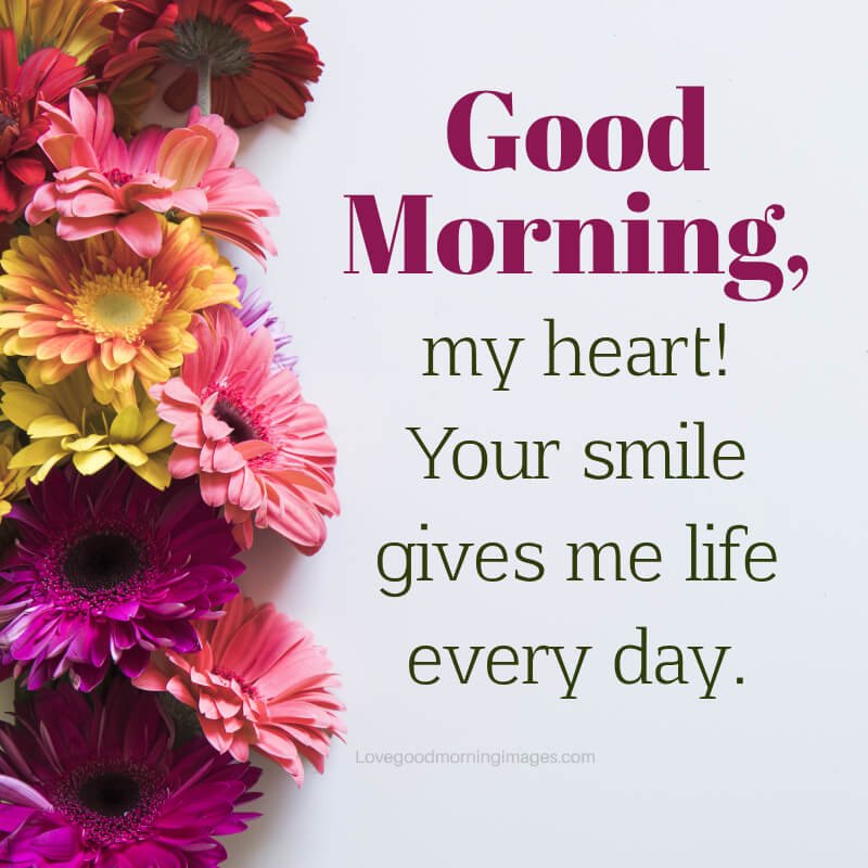 Good Morning, My Heart! Your Smile Gives Me